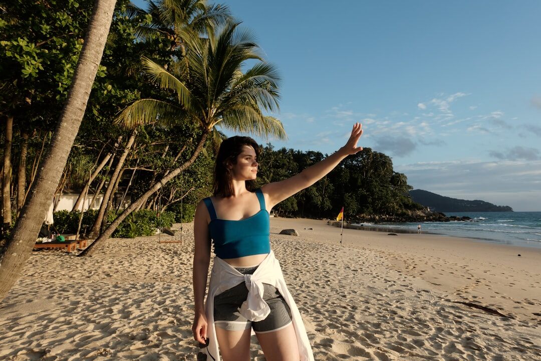 celebrity on tropical beach