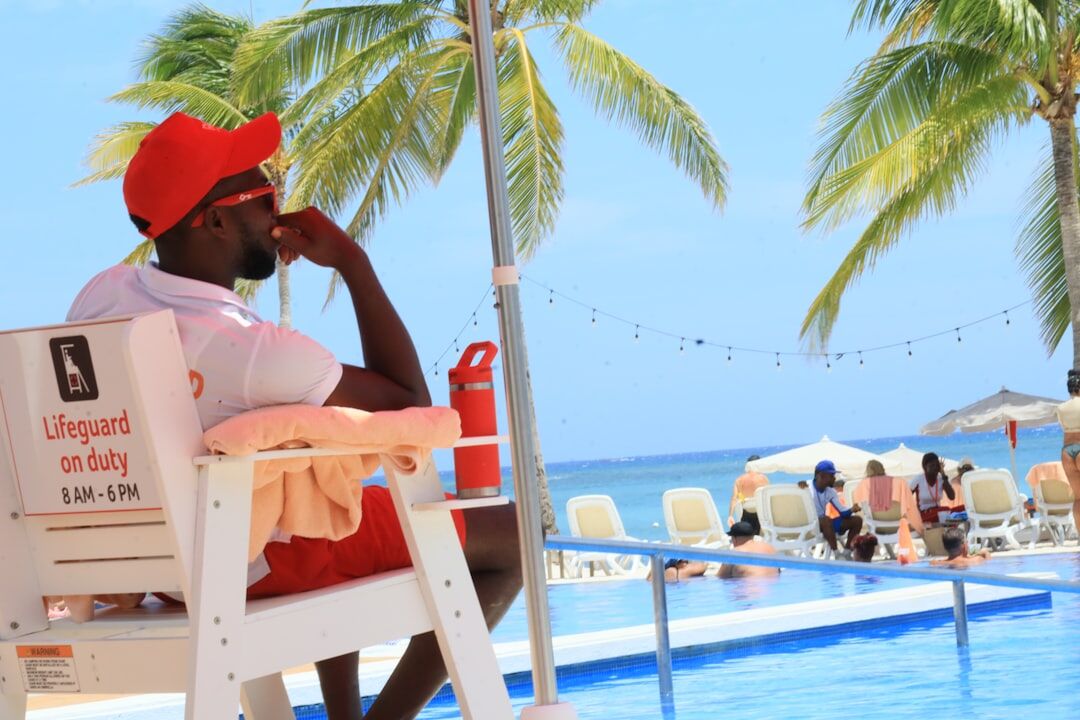 celebrity on tropical beach